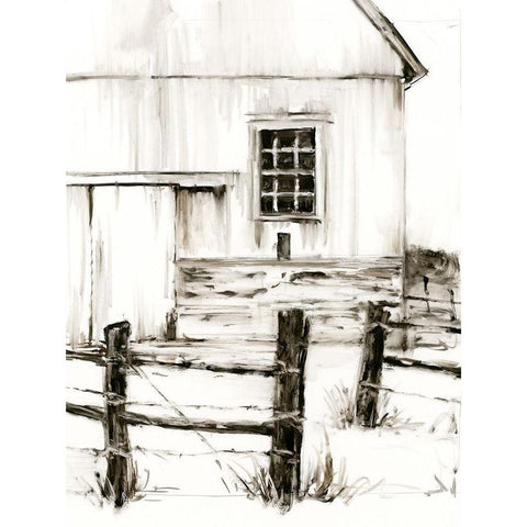 Rustic Barbed Wire II Black Modern Wood Framed Art Print with Double Matting by Harper, Ethan