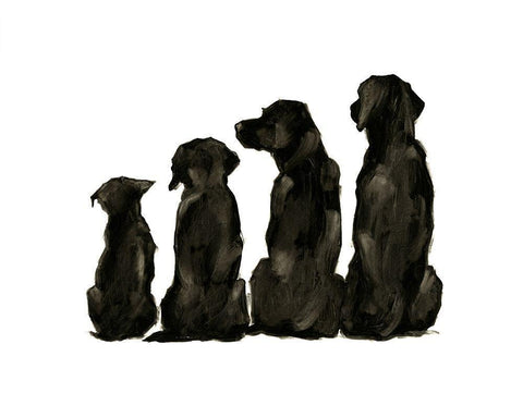 Line Up I White Modern Wood Framed Art Print with Double Matting by Harper, Ethan