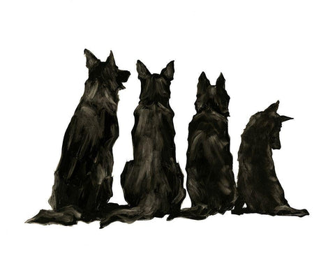 Line Up II Black Ornate Wood Framed Art Print with Double Matting by Harper, Ethan