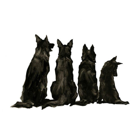 Line Up II Black Modern Wood Framed Art Print by Harper, Ethan