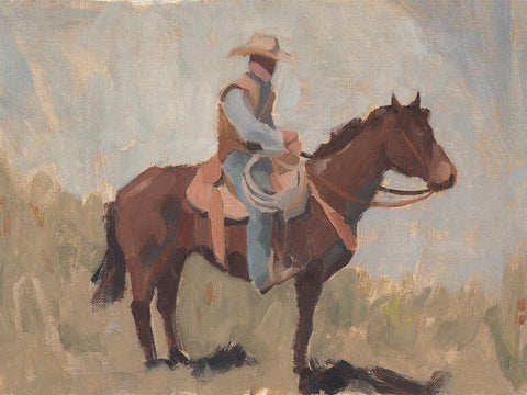 Ranch Hand I White Modern Wood Framed Art Print with Double Matting by Green, Jacob