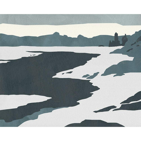 Cutter Island IV Black Modern Wood Framed Art Print with Double Matting by Green, Jacob