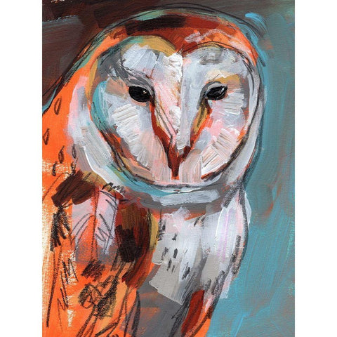 Optic Owl I White Modern Wood Framed Art Print by Parker, Jennifer Paxton