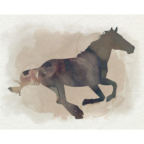 Galloping I White Modern Wood Framed Art Print by Popp, Grace