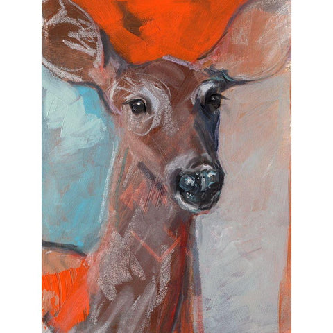 Doe Eyes I White Modern Wood Framed Art Print by Parker, Jennifer Paxton