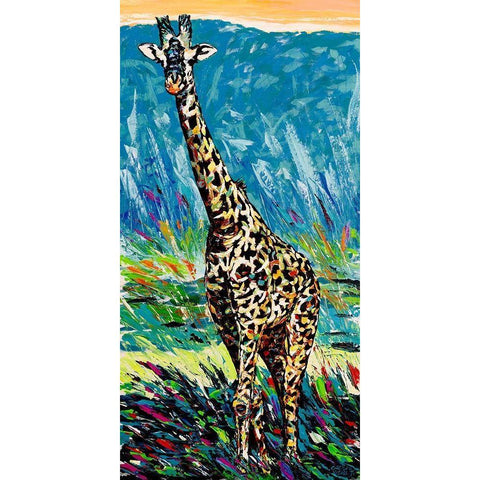 Regal Giraffe I Gold Ornate Wood Framed Art Print with Double Matting by Vitaletti, Carolee