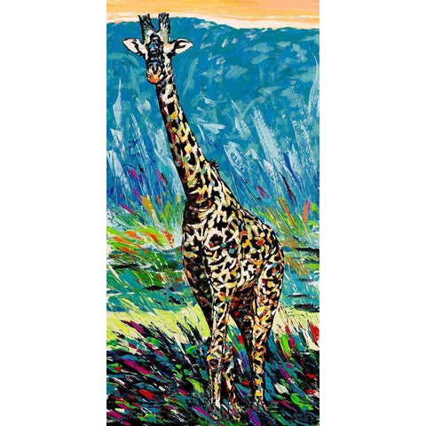 Regal Giraffe I Black Modern Wood Framed Art Print by Vitaletti, Carolee