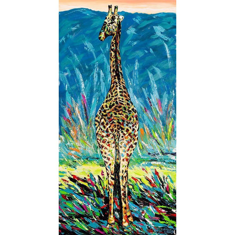 Regal Giraffe II White Modern Wood Framed Art Print by Vitaletti, Carolee