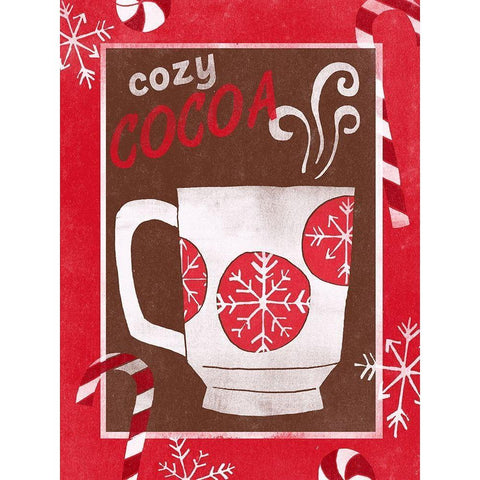 Cozy Cocoa Christmas I Black Modern Wood Framed Art Print with Double Matting by Vess, June Erica