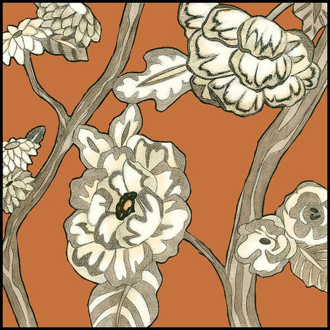 Butterscotch Chintz III White Modern Wood Framed Art Print by Zarris, Chariklia