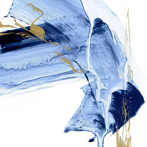 Golden Current I White Modern Wood Framed Art Print with Double Matting by Harper, Ethan