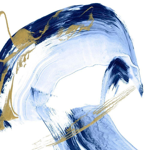 Golden Current II White Modern Wood Framed Art Print by Harper, Ethan