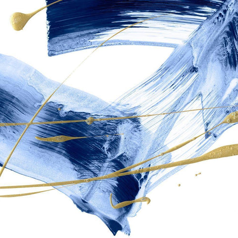 Golden Current III White Modern Wood Framed Art Print with Double Matting by Harper, Ethan