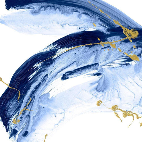 Golden Current IV White Modern Wood Framed Art Print with Double Matting by Harper, Ethan