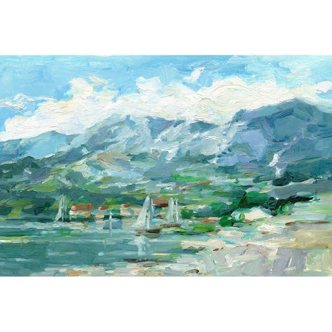 Sailing Along the Coast I Black Modern Wood Framed Art Print with Double Matting by Harper, Ethan