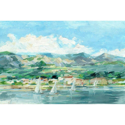 Sailing Along the Coast II White Modern Wood Framed Art Print by Harper, Ethan
