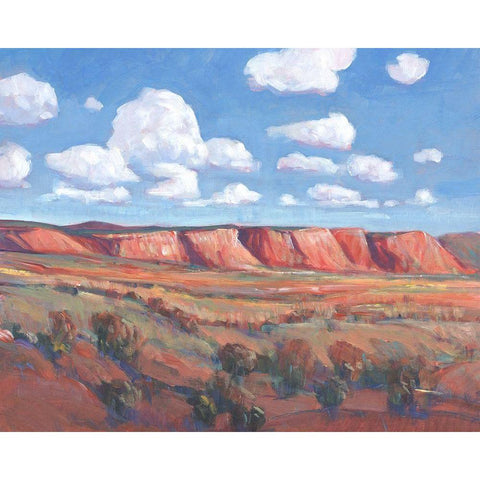 Distant Mesa II White Modern Wood Framed Art Print by OToole, Tim