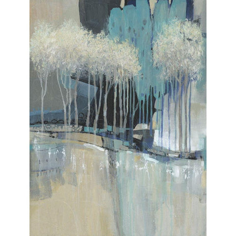 Whimsical Treeline I Black Modern Wood Framed Art Print with Double Matting by OToole, Tim