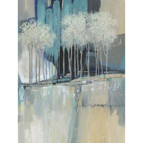 Whimsical Treeline II White Modern Wood Framed Art Print by OToole, Tim