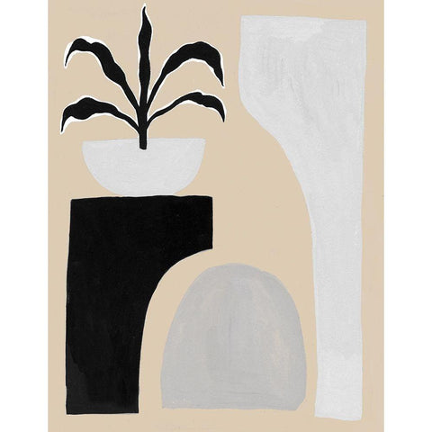 Custom Pale Abstraction I White Modern Wood Framed Art Print by Wang, Melissa