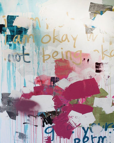 Im Okay III Black Ornate Wood Framed Art Print with Double Matting by Youngstrom, Kent