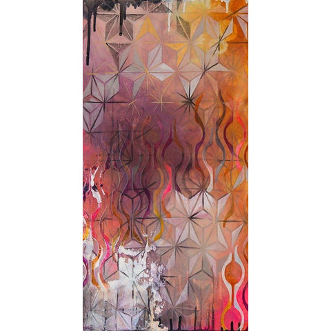 Asanoha I Black Modern Wood Framed Art Print by Robinson, Heather