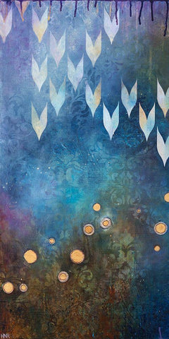 My Constellation I White Modern Wood Framed Art Print with Double Matting by Robinson, Heather