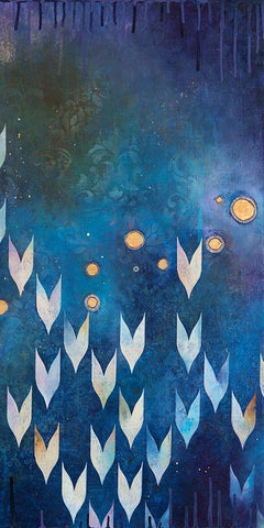 My Constellation II White Modern Wood Framed Art Print with Double Matting by Robinson, Heather