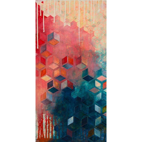 Split Asanoha I Black Modern Wood Framed Art Print by Robinson, Heather
