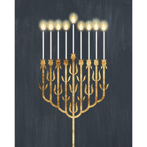 Golden Hanukkah II Gold Ornate Wood Framed Art Print with Double Matting by Popp, Grace