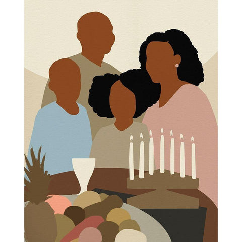 Joyous Kwanzaa I Black Modern Wood Framed Art Print by Green, Jacob