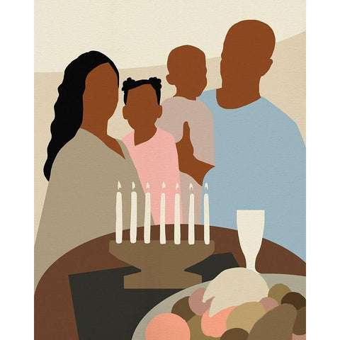 Joyous Kwanzaa II Gold Ornate Wood Framed Art Print with Double Matting by Green, Jacob