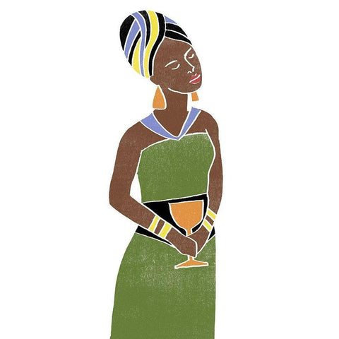 Kwanzaa Celebration III Black Modern Wood Framed Art Print with Double Matting by Vess, June Erica