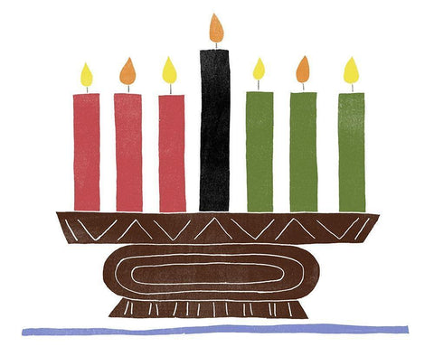 Kwanzaa Celebration IV Black Ornate Wood Framed Art Print with Double Matting by Vess, June Erica