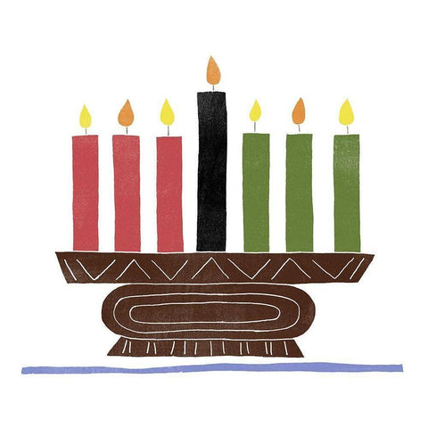 Kwanzaa Celebration IV Gold Ornate Wood Framed Art Print with Double Matting by Vess, June Erica