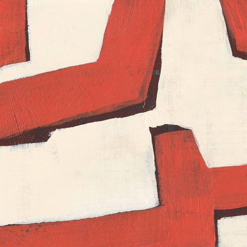 Red Thread II White Modern Wood Framed Art Print by Warren, Annie