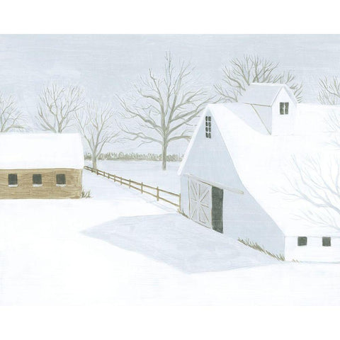 Whiteout Farm II Black Modern Wood Framed Art Print with Double Matting by Popp, Grace