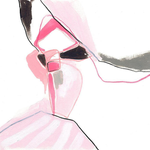 Salon Rouge II Gold Ornate Wood Framed Art Print with Double Matting by Vess, June Erica