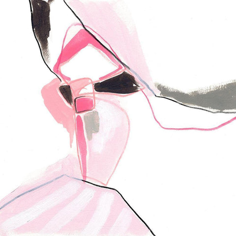 Salon Rouge II White Modern Wood Framed Art Print with Double Matting by Vess, June Erica