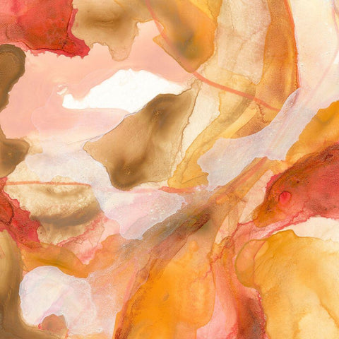 Sunset Marble II White Modern Wood Framed Art Print with Double Matting by Vess, June Erica