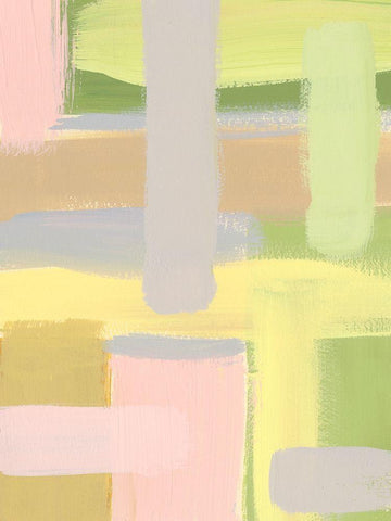 Subdued Blocks I White Modern Wood Framed Art Print with Double Matting by Moore, Regina