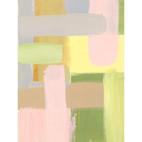Subdued Blocks II Black Modern Wood Framed Art Print by Moore, Regina