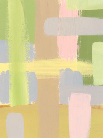 Subdued Blocks IV White Modern Wood Framed Art Print with Double Matting by Moore, Regina