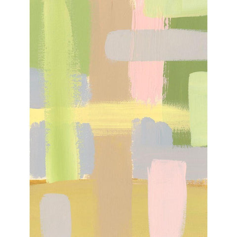Subdued Blocks IV White Modern Wood Framed Art Print by Moore, Regina