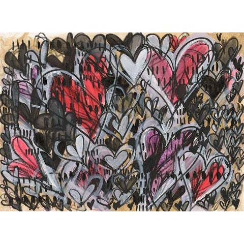 Watermelon Heart Gold Ornate Wood Framed Art Print with Double Matting by Arbel, Lori