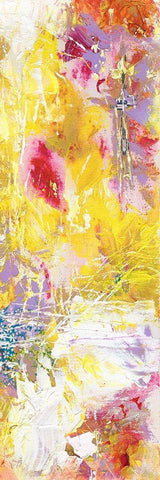 Yellow Abstract II White Modern Wood Framed Art Print with Double Matting by Arbel, Lori
