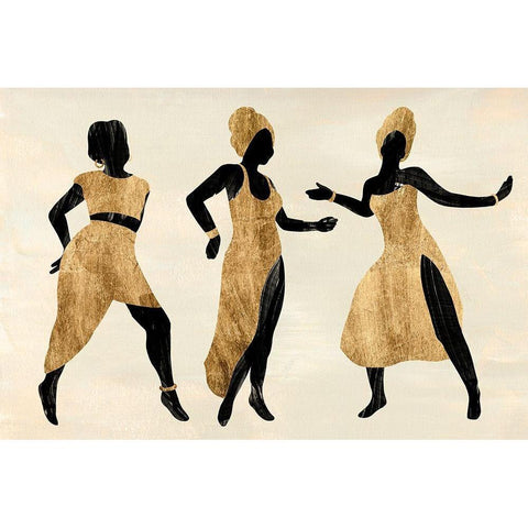 Celebration Dance II Black Modern Wood Framed Art Print with Double Matting by Warren, Annie