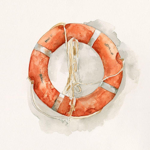 Nautical Safety II Black Modern Wood Framed Art Print by Caroline, Emma