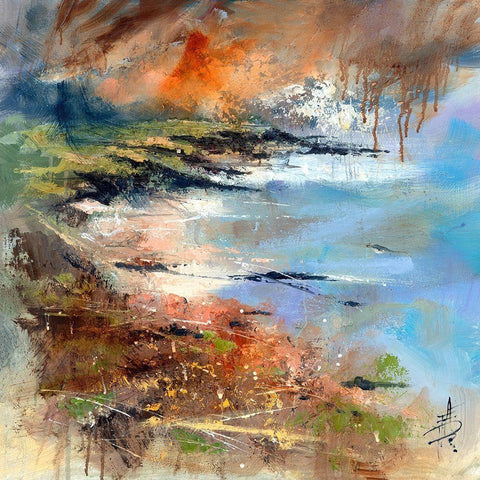 Nevern Lights I White Modern Wood Framed Art Print with Double Matting by Doyle, Anne Farrall