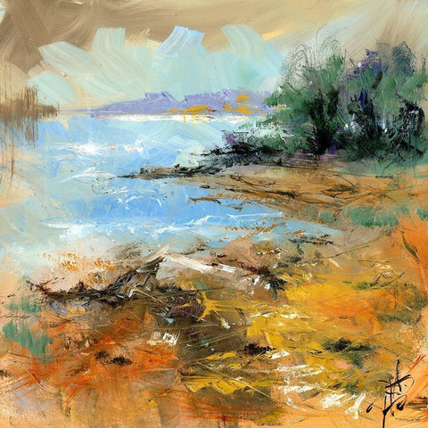 Nevern Lights II Gold Ornate Wood Framed Art Print with Double Matting by Doyle, Anne Farrall